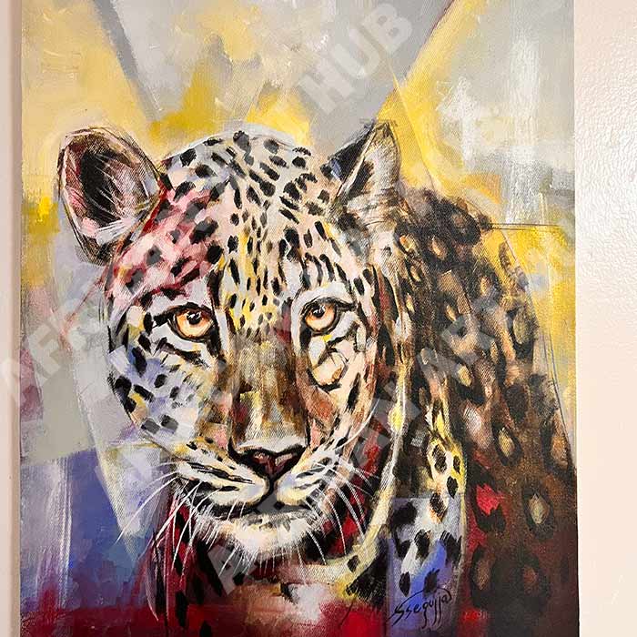 Leopard Acrylic Painting | Leopard Print | africanarthub