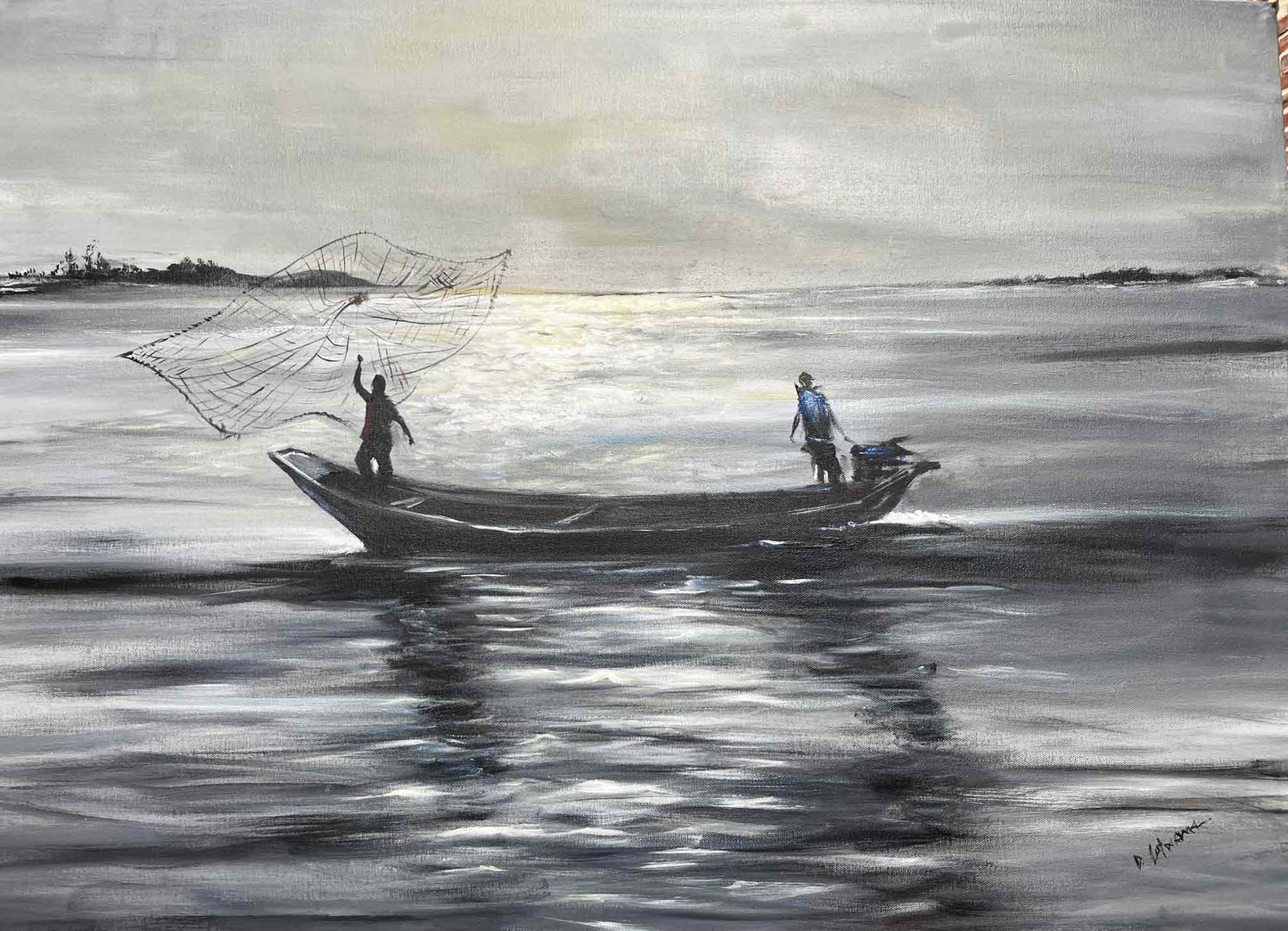 Victoria Fishermen Painting | Lake Victoria Painting | africanarthub