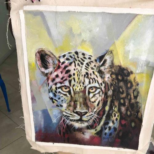 African Painting of Leopard | Leopard Acrylic Painting | africanarthub