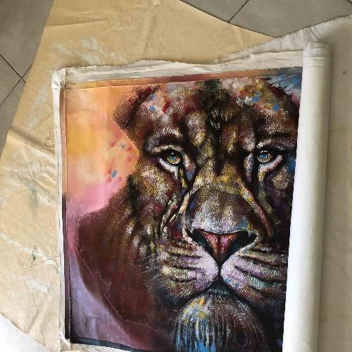 King of the Jungle Painting | Acrylic Painting Lion | africanarthub