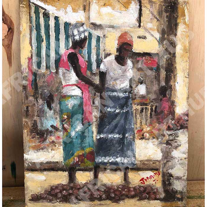 Market Potato Vendors Painting | Potato Vendors Painting|africanarthub