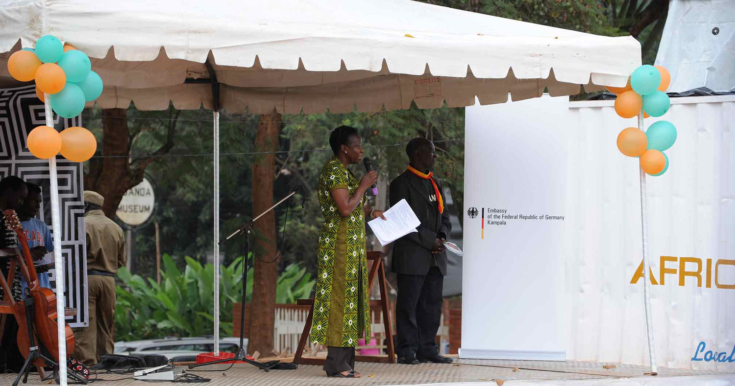 Sculptor Rose Kirumira at a art function in Kampala