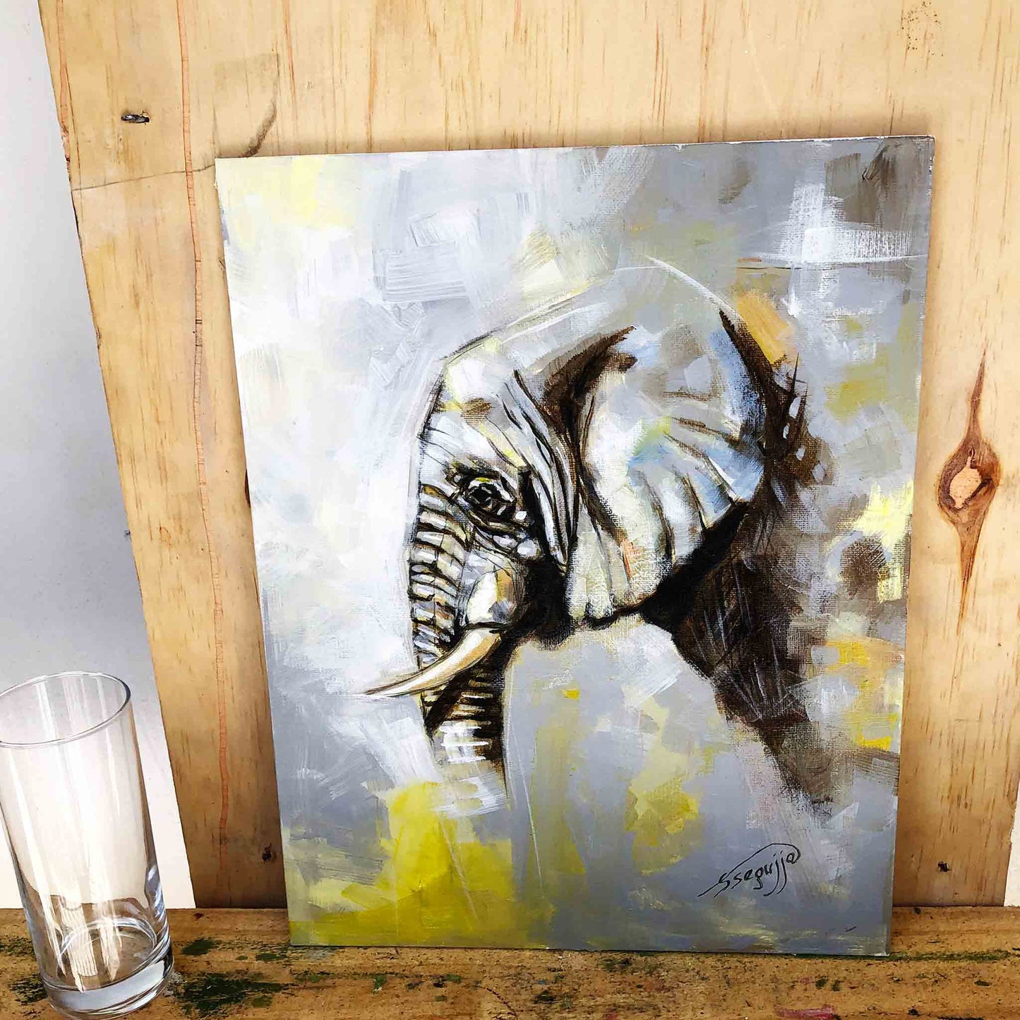 Elephant painting by Godfrey Sseguja