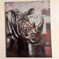 Rhino acrylic on canvas painting