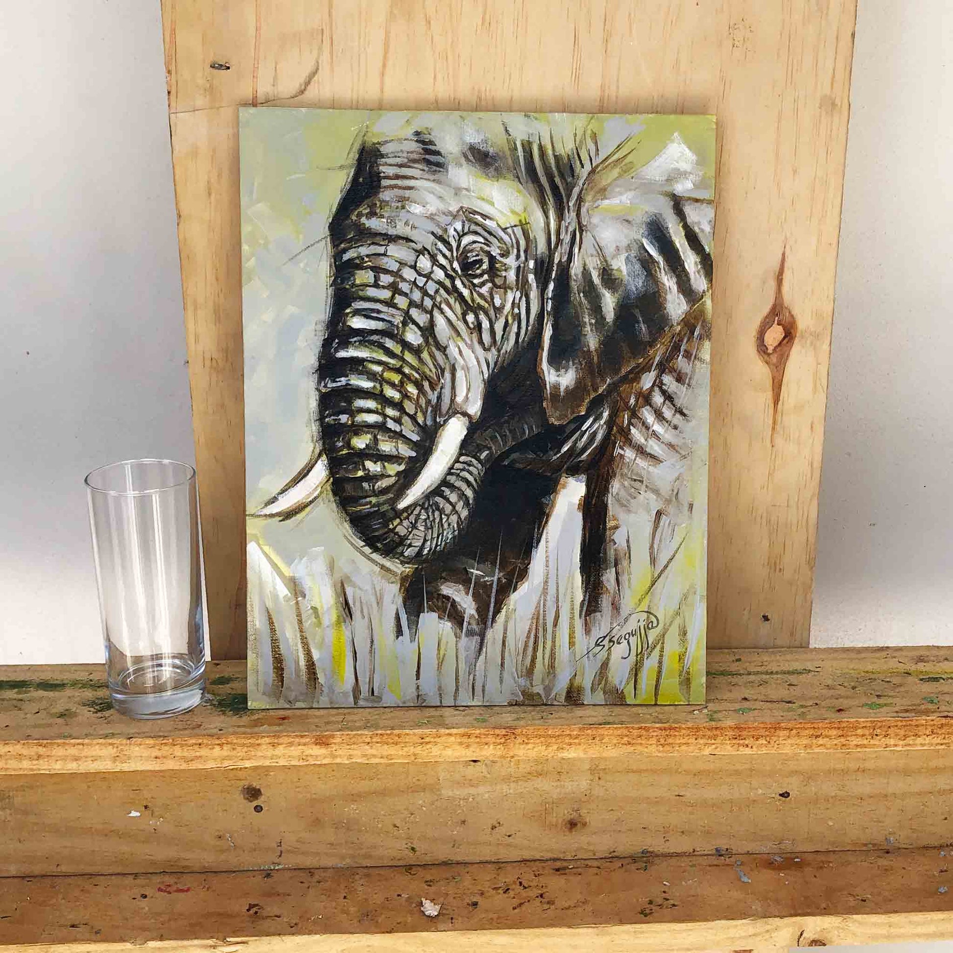 Serengeti Wildlife painting of Elephant