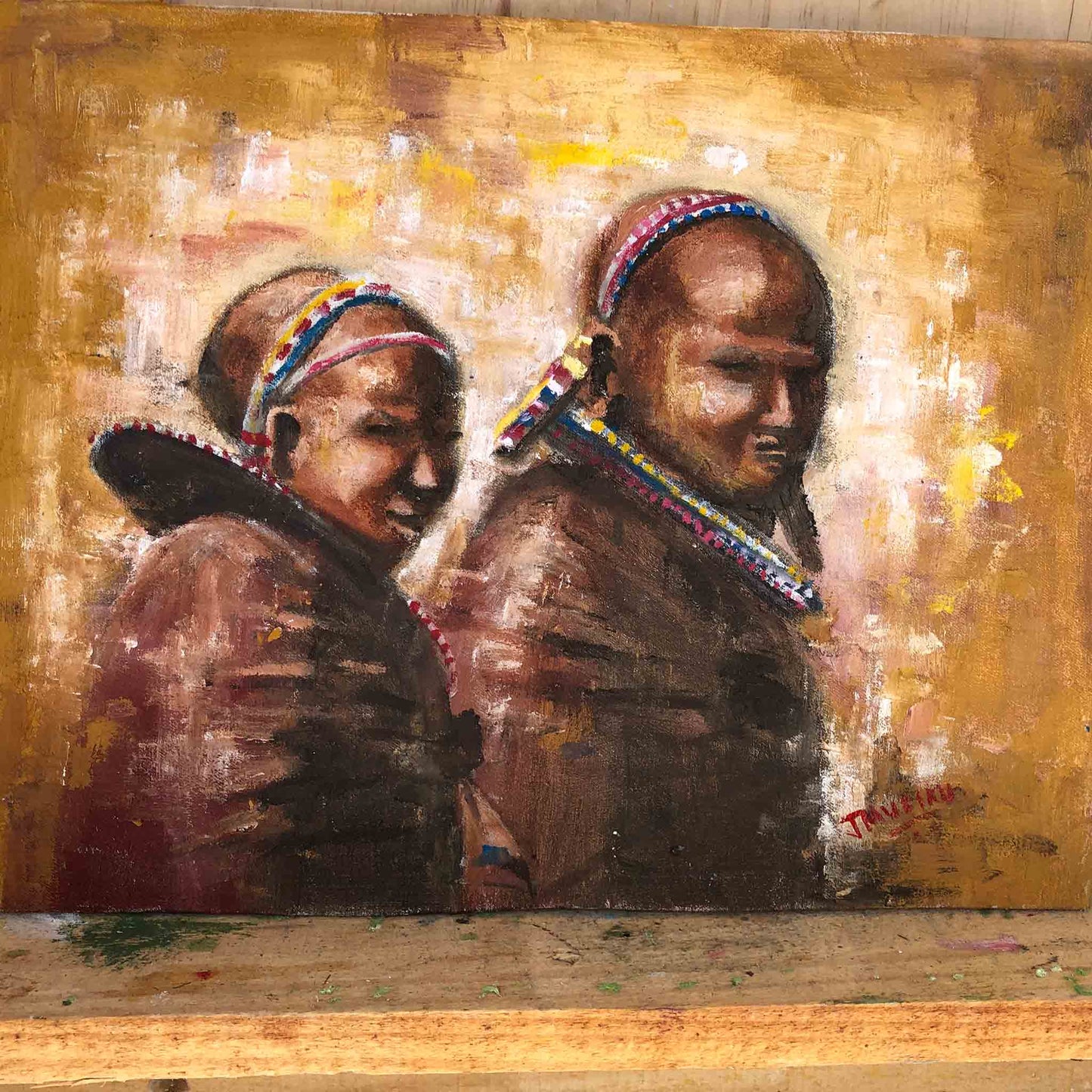 Masai Elders Painting | Masai Tribe Canvas Painting | africanarthub