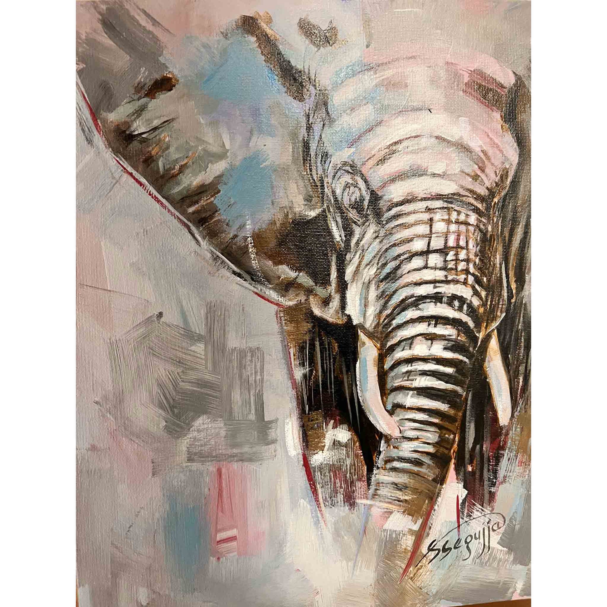 Elephant painting by Godfrey Sseguja