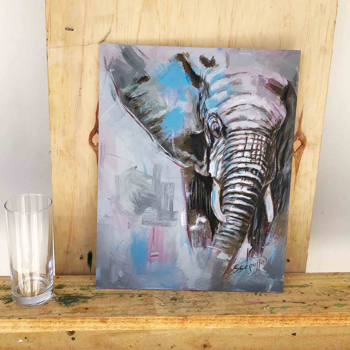 African elephant painting